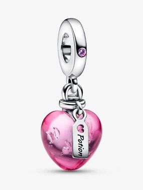 New Authentic PANDORA LOVE POTION Murano Glass Heart Dangle Charm 793085C01
